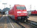 A DB 101 class E-Lok at Karlsruehe Bahnhof